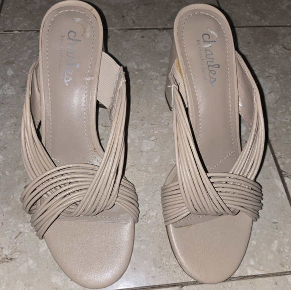 Charles By Charles David Razzle - Tan Strappy Heel 6.5 - Picture 2 of 4